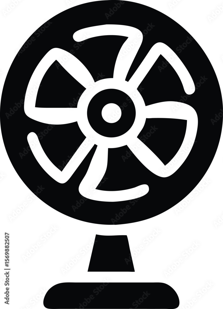 Fototapeta premium Black and white electric fan icon