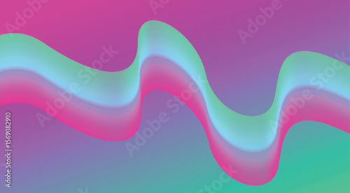 Abstract Blend Wavy Curved Background Multicolor Gradient Design Vector Illustration