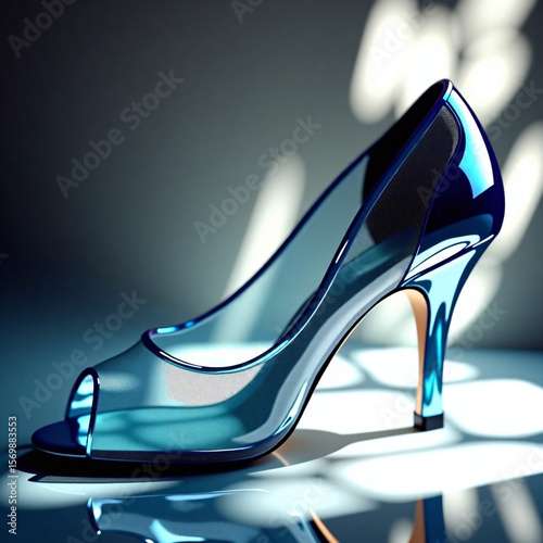 Blue glass high heels