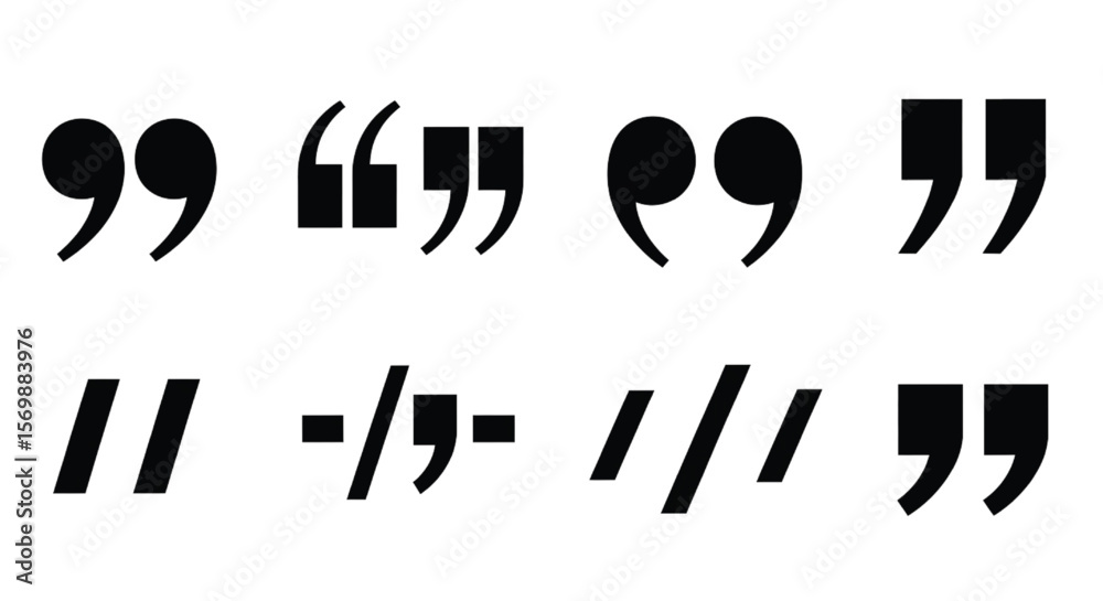 Collection of Quotation Marks and Punctuation Symbols for Text and Typography