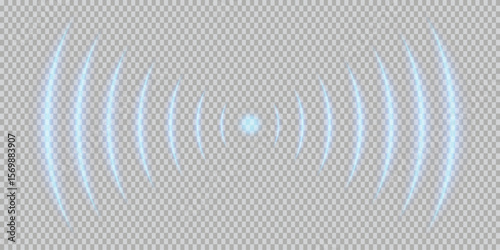 Futuristic blue communication lines on transparent background, perfect for tech, data, digital network, internet, and connectivity-themed designs