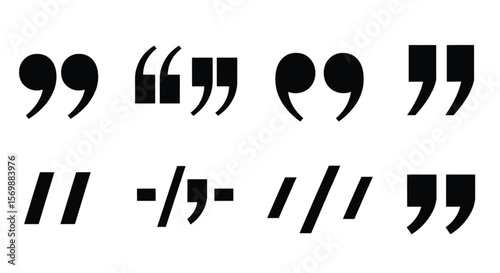 Collection of Quotation Marks and Punctuation Symbols for Text and Typography