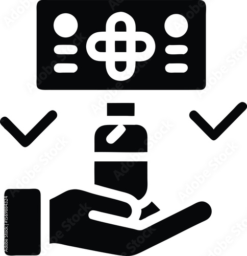 Payment approved for healthcare services icon