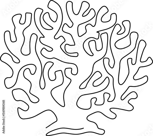 coral line art logo one line