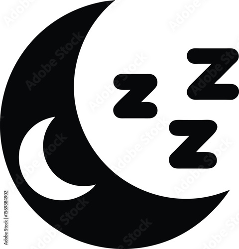 Sleeping moon and zzz symbols