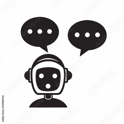 Chatbot Icon Representing Job Loss Discussions and AI Impact on Employment for Blogs, Websites, Articles, and Educational Resources  