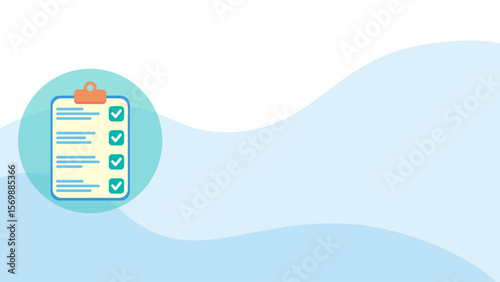 Completed note data, good data of finance and progress. Background with place for text. Vector illustrations in flat design style