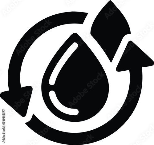 Water cycle recycling icon vector illustration