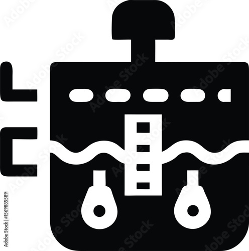 Water tank with measurement icon
