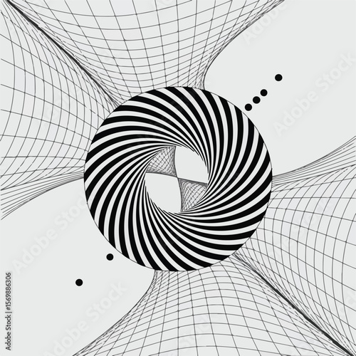 Minimal Abstract Optical Geometric Shapes – Line Art Vector Set