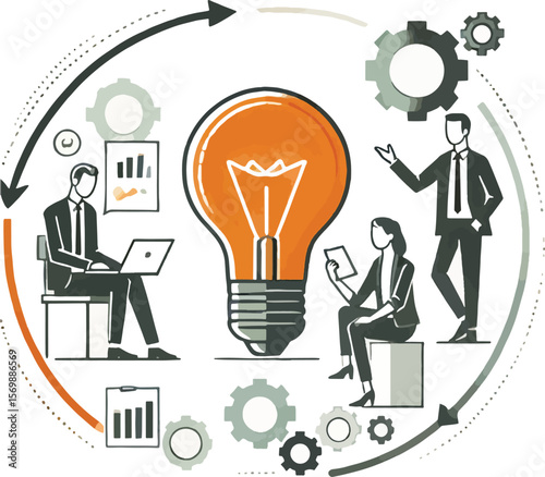 Business team collaboration generating new innovative ideas and strategies for growth