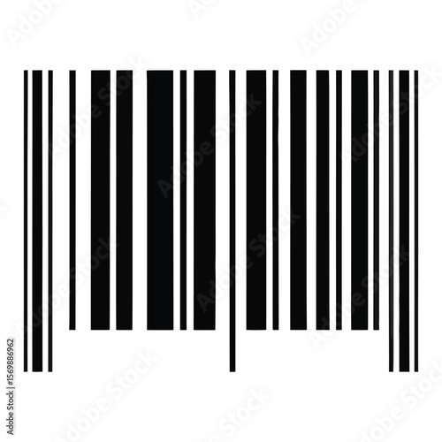Black and White Vertical Bar Code Graphic Design Element barcode