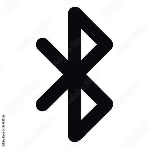 Black Bluetooth Wireless Technology Symbol Icon Sign vector