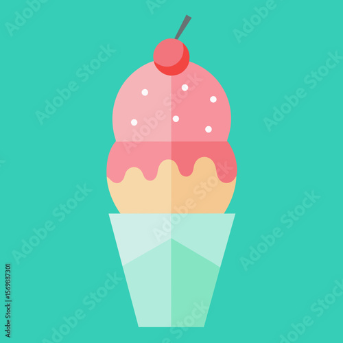 ice cream in pastel colors, vector illustration