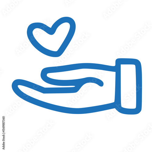 Open Hand Receiving a Heart Symbol of Charity, Compassion, and Love