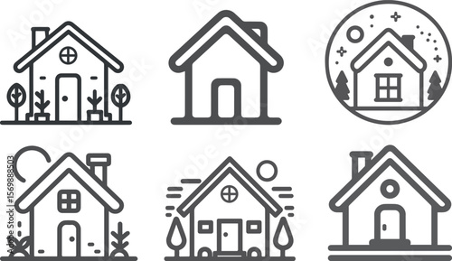 Minimalist home icon vector. Home icon collection