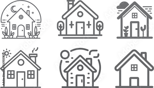 Minimalist home icon vector. Home icon collection
