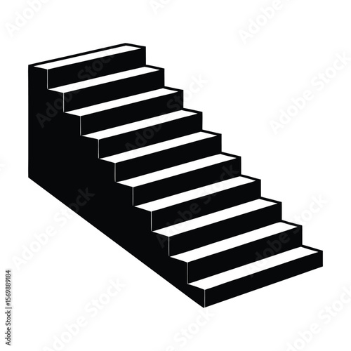 white stairs with white background.