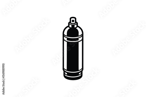 Spray Can Vector Illustration in Black and White Silhouette