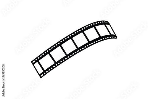 Curved Film Strip with Empty Frames in Silhouette Style