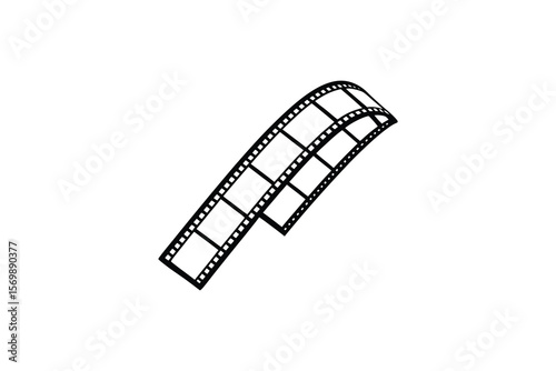 Film Strip Silhouette Illustration on White Background