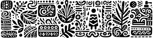 Hand‑Drawn Soap and Bathroom Illustration, Tribal Hygiene Folk Art Pattern Vector for Home and Daily Life Adventure Themes Design