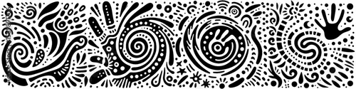 Hand‑Drawn Hand Gesture Illustration, Tribal Symbolic Folk Art Pattern Vector for Communication and Expression Theme Designs