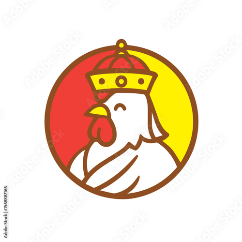King Chicken Mascot Logo Design
