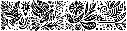 Hand‑Drawn Pigeon Illustration, Tribal Urban Folk Art Pattern Vector for City Wildlife and Everyday Life Theme Designs
