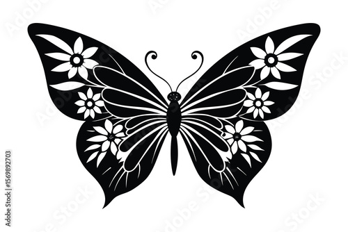 black butterfly vector illustration