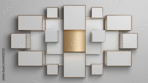 Geometric Harmony in Gold and White