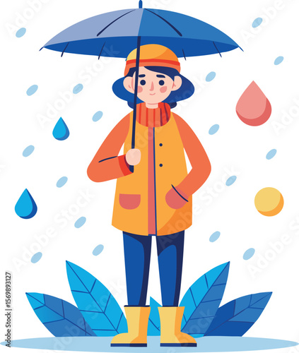 person standing with umbrella in rain