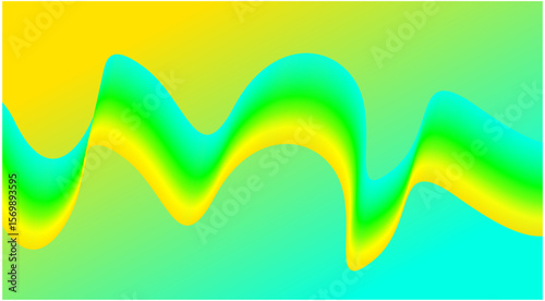 Abstract Blend Wavy Curved Background Green Gradient Design Vector Illustration