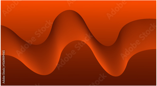 Abstract Blend Wavy Curved Background Orange Design Vector Illustration