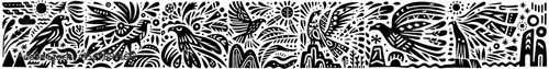 Hand‑Drawn Golden Eagle Illustration, Tribal Mountain Folk Art Pattern Vector for Wildlife and Freedom Adventure Themes Design
