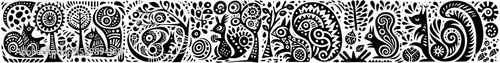 Hand‑Drawn Squirrel Illustration, Tribal Forest Folk Art Pattern Vector for Wildlife and Nature Adventure Themes Design