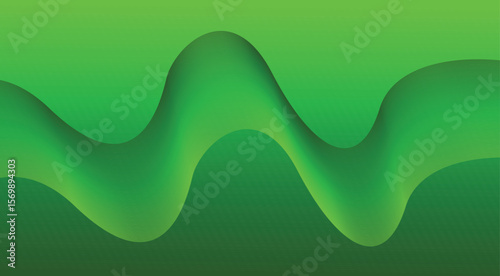 Abstract Blend Wavy Curved Background Green Cyan Design Vector Illustration