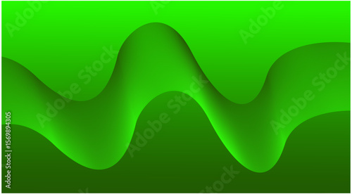 Abstract Blend Wavy Curved Background Green Cyan Design Vector Illustration