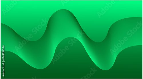 Abstract Blend Wavy Curved Background Green Design Vector Illustration