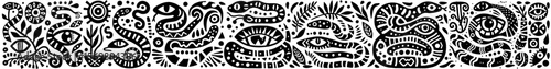 Hand‑Drawn Anaconda Illustration, Tribal Rainforest Folk Art Pattern Vector for Reptile and Wildlife Adventure Themes Design