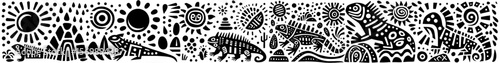 Hand‑Drawn Iguana Illustration, Tribal Reptile Folk Art Pattern Vector for Wildlife and Tropical Nature Theme Designs