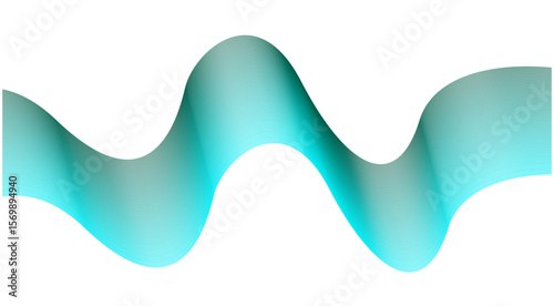 Abstract Blend Wavy Curved Blue Cyan Design Background Vector Illustration