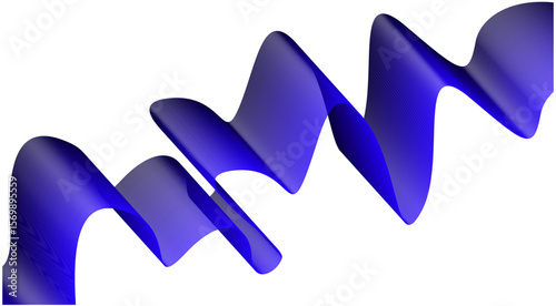Abstract Blend Wavy Flowing Curved Blue Design Background Vector Illustration