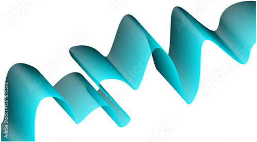 Abstract Blend Wavy Flowing Curved Blue Cyan Design Background Vector Illustration
