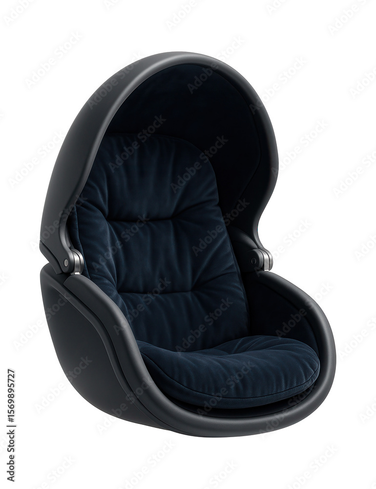 Naklejka premium Compact cocoon nest with a foldable design, perfect for small spaces in studio apartments, allowing for easy storage when not in use.