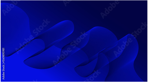 Abstract Blend Wavy Flowing Curved Background Blue Color Design Vector Illustration