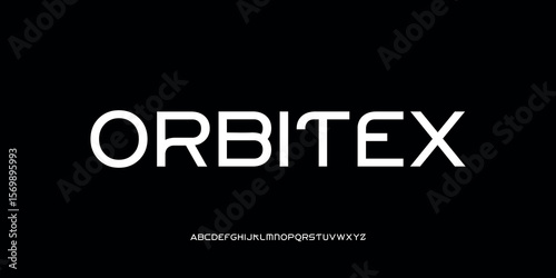 Vector illustration of futuristic san serif style alphabet font with modern and technological feel.