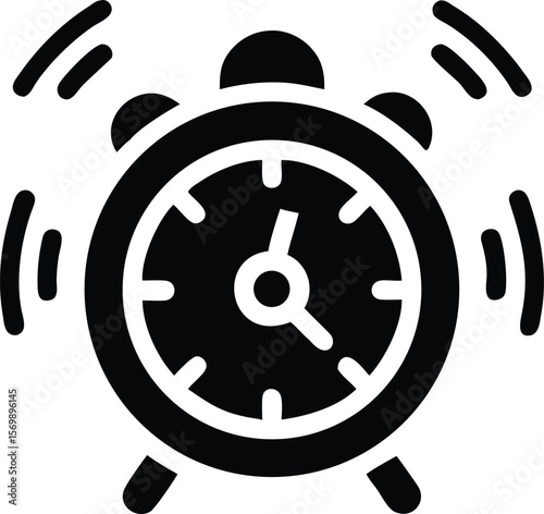 Alarm clock icon isolated on white