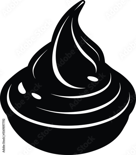 a dollop of whipped cream on white background.eps