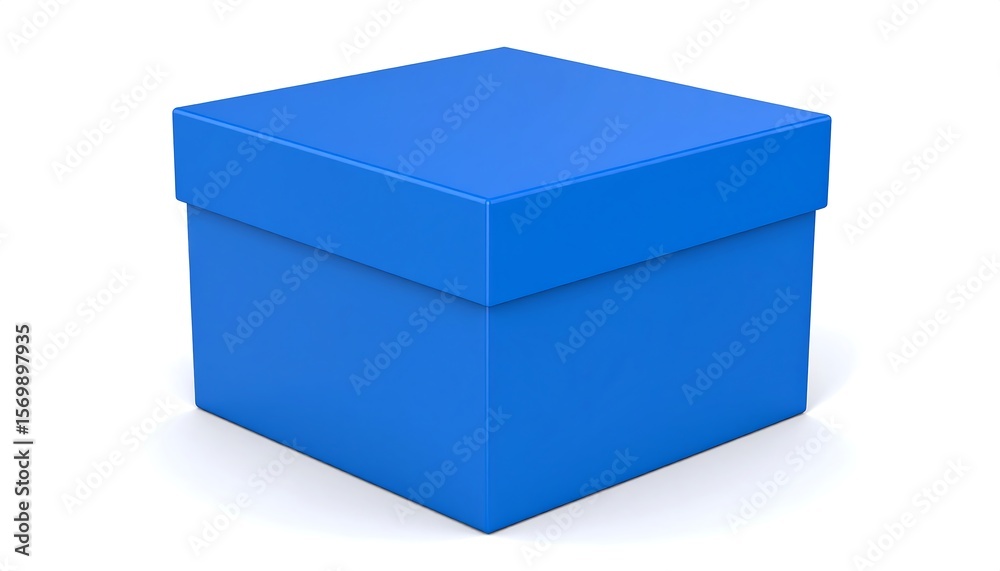 Fototapeta premium Blue gift box on white background